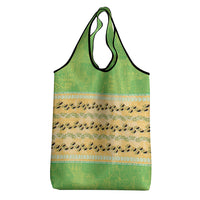 Hawaii Humuhumu Fish Maile Pikake Lei Grocery Bag Tribal Tapa Green Version