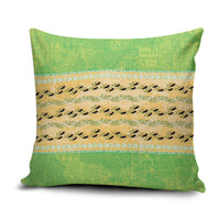 Hawaii Humuhumu Fish Maile Pikake Lei Pillow Cover Tribal Tapa Green Version