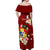 Personalized Tonga Off Shoulder Maxi Dress Coat Of Arms Plumeria With Ngatu Pattern LT05 - Polynesian Pride