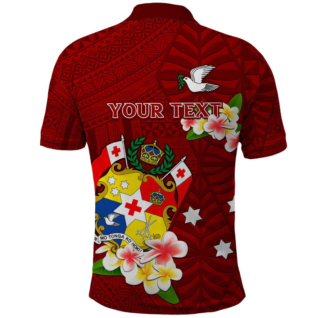 Personalized Tonga Polo Shirt Coat Of Arms Plumeria With Ngatu Pattern LT05 - Polynesian Pride