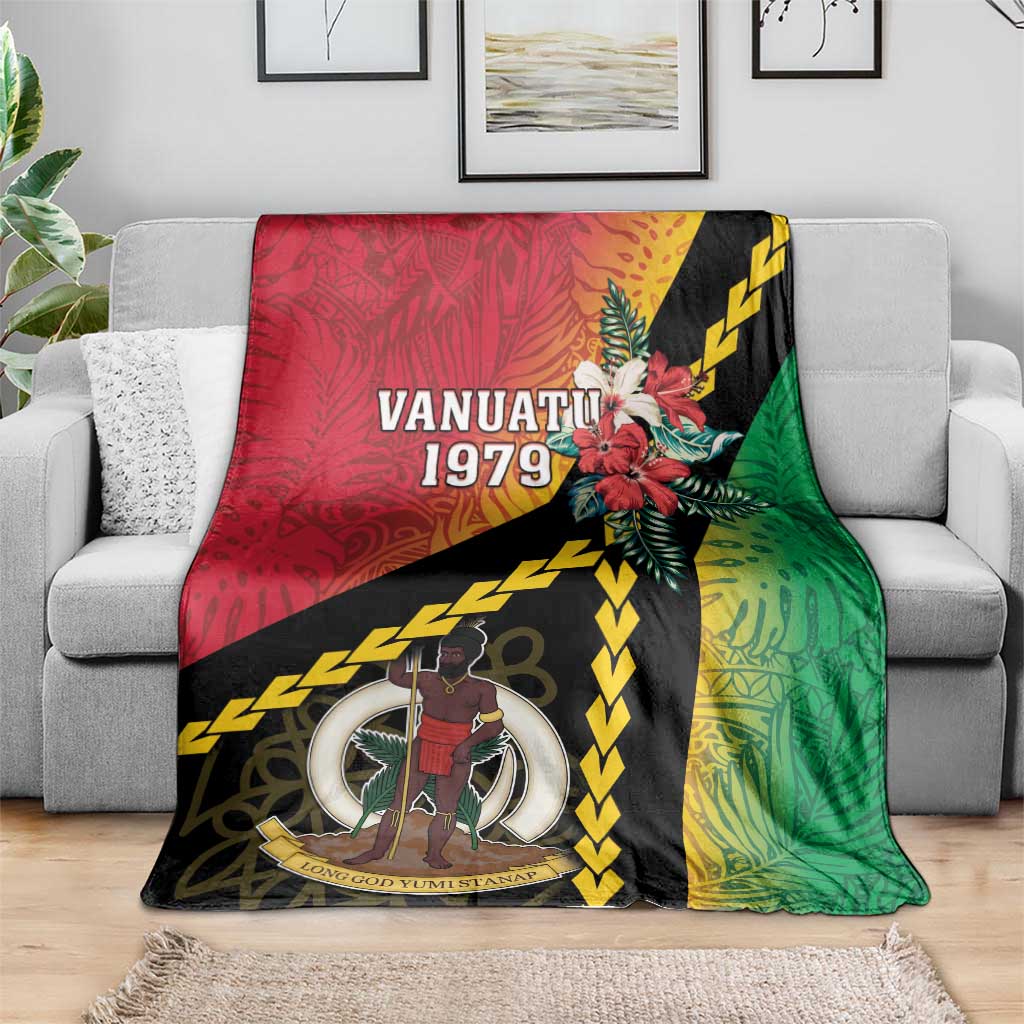 Happy Vanuatu Constitution Day Blanket Flag Style With Sand Drawing Pattern LT05 - Polynesian Pride