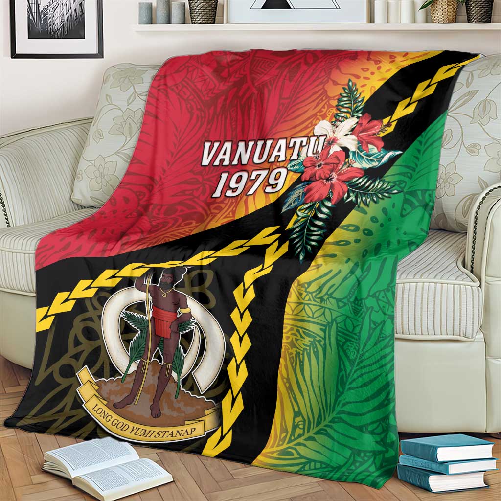 Happy Vanuatu Constitution Day Blanket Flag Style With Sand Drawing Pattern LT05 - Polynesian Pride