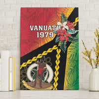 Happy Vanuatu Constitution Day Canvas Wall Art Flag Style With Sand Drawing Pattern LT05 Without Frame Red - Polynesian Pride