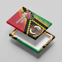 Happy Vanuatu Constitution Day Canvas Wall Art Flag Style With Sand Drawing Pattern LT05 - Polynesian Pride
