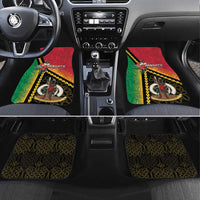 Happy Vanuatu Constitution Day Car Mats Flag Style With Sand Drawing Pattern LT05 Set 4pcs Red - Polynesian Pride