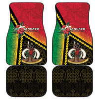 Happy Vanuatu Constitution Day Car Mats Flag Style With Sand Drawing Pattern LT05 - Polynesian Pride