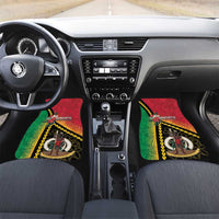 Happy Vanuatu Constitution Day Car Mats Flag Style With Sand Drawing Pattern LT05 Set 2pcs - Front Red - Polynesian Pride