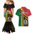 Happy Vanuatu Constitution Day Couples Matching Mermaid Dress and Hawaiian Shirt Flag Style With Sand Drawing Pattern