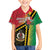 Happy Vanuatu Constitution Day Family Matching Off The Shoulder Long Sleeve Dress and Hawaiian Shirt Flag Style With Sand Drawing Pattern