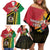 Happy Vanuatu Constitution Day Family Matching Off Shoulder Short Dress and Hawaiian Shirt Flag Style With Sand Drawing Pattern