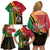 Happy Vanuatu Constitution Day Family Matching Off Shoulder Short Dress and Hawaiian Shirt Flag Style With Sand Drawing Pattern