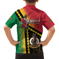 Happy Vanuatu Constitution Day Family Matching Puletasi and Hawaiian Shirt Flag Style With Sand Drawing Pattern LT05 - Polynesian Pride