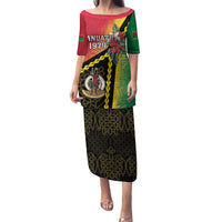 Happy Vanuatu Constitution Day Family Matching Puletasi and Hawaiian Shirt Flag Style With Sand Drawing Pattern LT05 Mom's Dress Red - Polynesian Pride