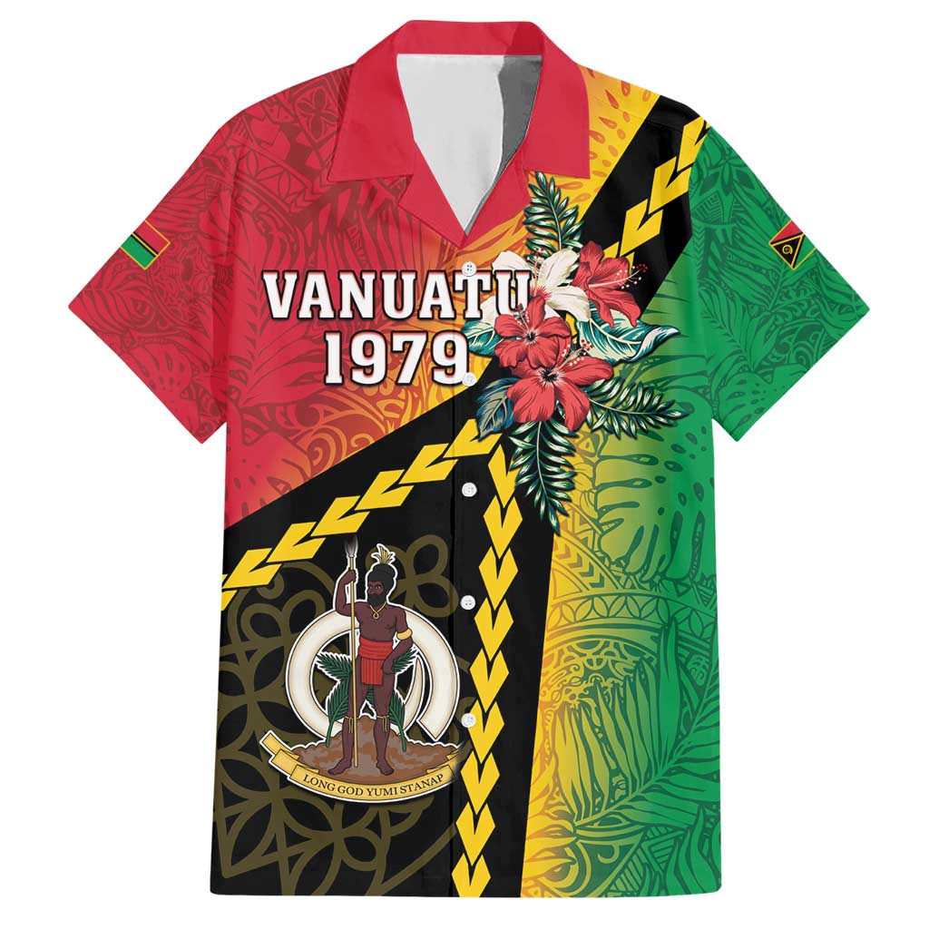 Happy Vanuatu Constitution Day Hawaiian Shirt Flag Style With Sand Drawing Pattern LT05 Red - Polynesian Pride