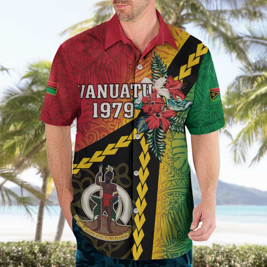 Happy Vanuatu Constitution Day Hawaiian Shirt Flag Style With Sand Drawing Pattern LT05 - Polynesian Pride