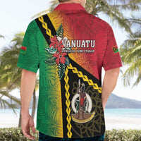 Happy Vanuatu Constitution Day Hawaiian Shirt Flag Style With Sand Drawing Pattern LT05 - Polynesian Pride