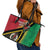 Happy Vanuatu Constitution Day Leather Tote Bag Flag Style With Sand Drawing Pattern