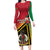 Happy Vanuatu Constitution Day Long Sleeve Bodycon Dress Flag Style With Sand Drawing Pattern