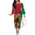 Happy Vanuatu Constitution Day Off The Shoulder Long Sleeve Dress Flag Style With Sand Drawing Pattern