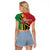 Happy Vanuatu Constitution Day Raglan Cropped T Shirt Flag Style With Sand Drawing Pattern