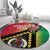 Happy Vanuatu Constitution Day Round Carpet Flag Style With Sand Drawing Pattern