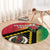 Happy Vanuatu Constitution Day Round Carpet Flag Style With Sand Drawing Pattern