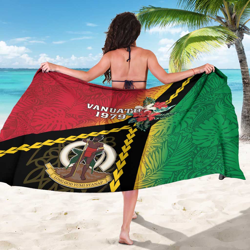 Happy Vanuatu Constitution Day Sarong Flag Style With Sand Drawing Pattern