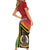 Happy Vanuatu Constitution Day Short Sleeve Bodycon Dress Flag Style With Sand Drawing Pattern