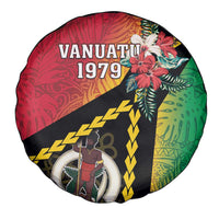 Happy Vanuatu Constitution Day Spare Tire Cover Flag Style With Sand Drawing Pattern LT05 - Polynesian Pride