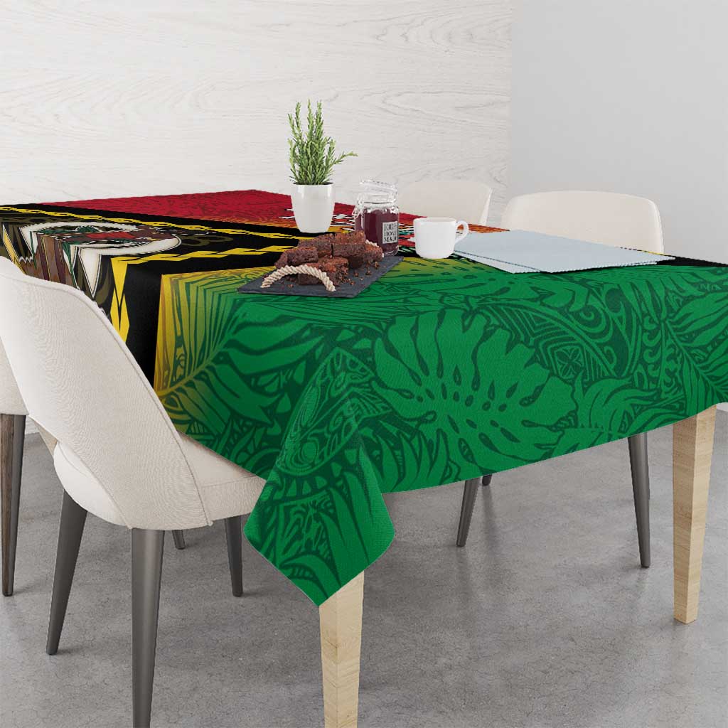 Happy Vanuatu Constitution Day Tablecloth Flag Style With Sand Drawing Pattern LT05 - Polynesian Pride