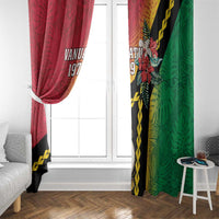 Happy Vanuatu Constitution Day Window Curtain Flag Style With Sand Drawing Pattern LT05 - Polynesian Pride