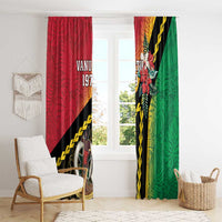 Happy Vanuatu Constitution Day Window Curtain Flag Style With Sand Drawing Pattern LT05 - Polynesian Pride