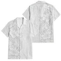 Tokelau White Sunday Family Matching Long Sleeve Bodycon Dress and Hawaiian Shirt Elegant Hibiscus Polynesian Tribal Pattern LT05 Dad's Shirt - Short Sleeve White - Polynesian Pride