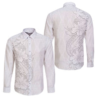 Tokelau White Sunday Family Matching Short Sleeve Bodycon Dress and Hawaiian Shirt Elegant Hibiscus Polynesian Tribal Pattern