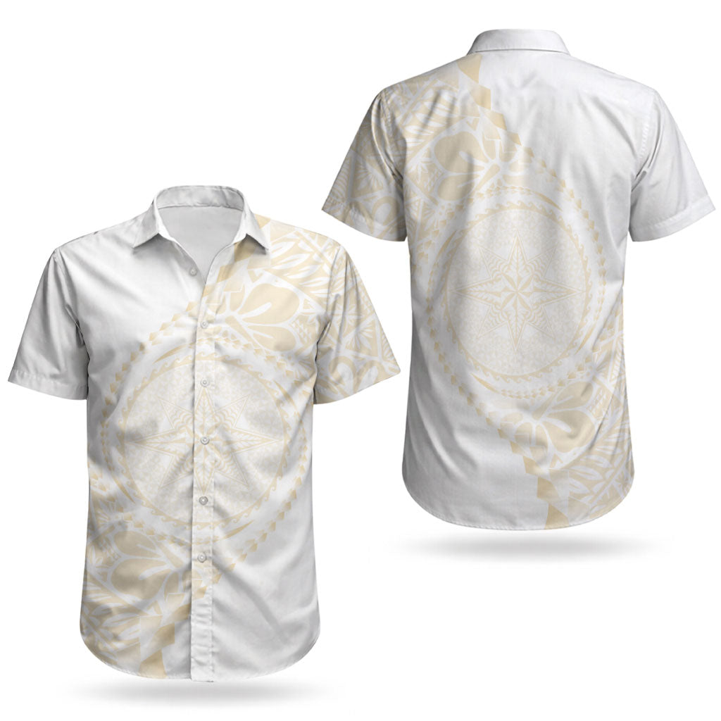 Tonga White Sunday Couples Matching Short Sleeve Bodycon Dress and Hawaiian Shirt Lotu Tamaiti Tongan Kupesi Pattern