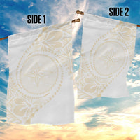 Tonga White Sunday Garden Flag Lotu Tamaiti Tongan Kupesi Pattern LT05 - Polynesian Pride
