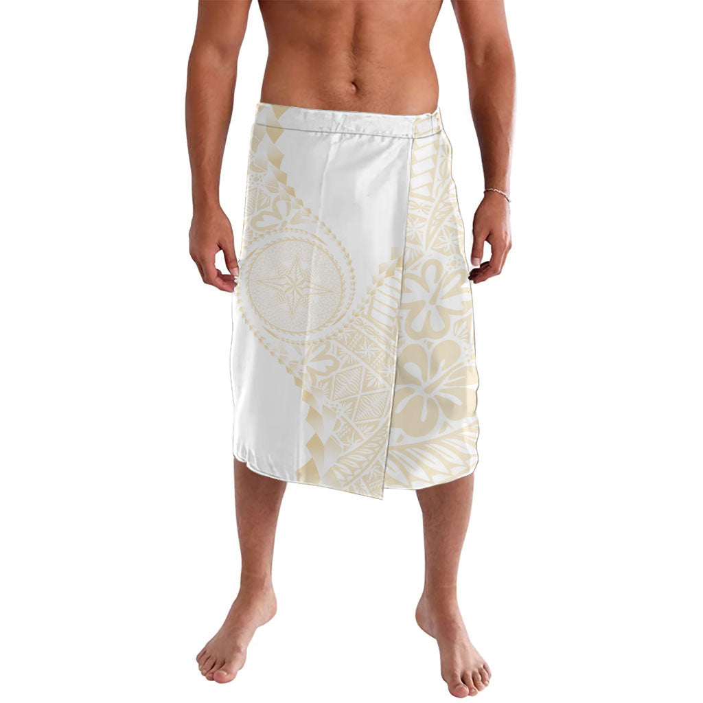 Tonga White Sunday Lavalava Lotu Tamaiti Tongan Kupesi Pattern LT05 Beige - Polynesian Pride