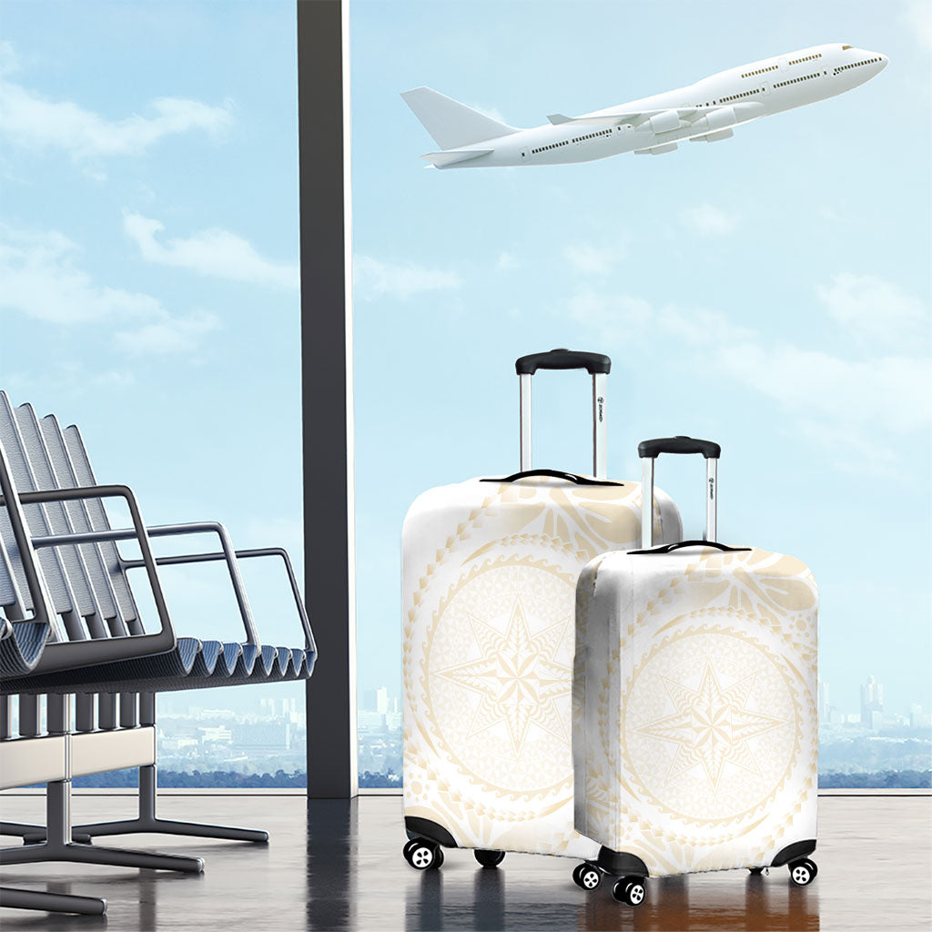 Tonga White Sunday Luggage Cover Lotu Tamaiti Tongan Kupesi Pattern