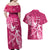 Breast Cancer Awareness Couples Matching Off Shoulder Maxi Dress and Hawaiian Shirt Ribbon Polynesian Pattern Pink Version LT05 - Polynesian Pride