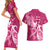 Breast Cancer Awareness Couples Matching Short Sleeve Bodycon Dress and Hawaiian Shirt Ribbon Polynesian Pattern Pink Version LT05 - Polynesian Pride