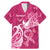 Breast Cancer Awareness Family Matching Mermaid Dress and Hawaiian Shirt Ribbon Polynesian Pattern Pink Version LT05 Dad's Shirt - Short Sleeve Pink - Polynesian Pride