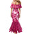 Breast Cancer Awareness Family Matching Mermaid Dress and Hawaiian Shirt Ribbon Polynesian Pattern Pink Version LT05 - Polynesian Pride