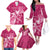 Breast Cancer Awareness Family Matching Off Shoulder Long Sleeve Dress and Hawaiian Shirt Ribbon Polynesian Pattern Pink Version LT05 - Polynesian Pride