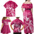 Breast Cancer Awareness Family Matching Off Shoulder Maxi Dress and Hawaiian Shirt Ribbon Polynesian Pattern Pink Version LT05 - Polynesian Pride