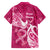 Breast Cancer Awareness Family Matching Off Shoulder Short Dress and Hawaiian Shirt Ribbon Polynesian Pattern Pink Version LT05 - Polynesian Pride