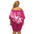 Breast Cancer Awareness Family Matching Off Shoulder Short Dress and Hawaiian Shirt Ribbon Polynesian Pattern Pink Version LT05 - Polynesian Pride