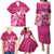 Breast Cancer Awareness Family Matching Puletasi Dress and Hawaiian Shirt Ribbon Polynesian Pattern Pink Version LT05 - Polynesian Pride