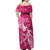 Breast Cancer Awareness Off Shoulder Maxi Dress Ribbon Polynesian Pattern Pink Version LT05 - Polynesian Pride