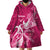 Breast Cancer Awareness Wearable Blanket Hoodie Ribbon Polynesian Pattern Pink Version LT05 - Polynesian Pride