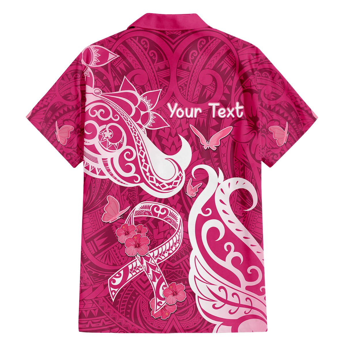 Personalized Breast Cancer Awareness Family Matching Long Sleeve Bodycon Dress and Hawaiian Shirt Ribbon Polynesian Pattern Pink Version LT05 - Polynesian Pride